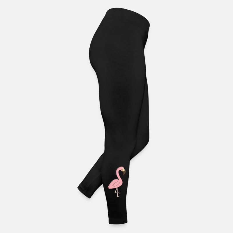 Flamingo - Frauen Jersey Leggings - Schwarz