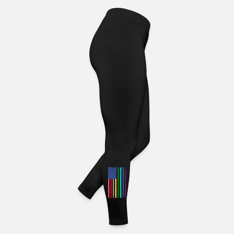 Drapeau arc-en-ciel des États-Unis Legging en jersey Femme
