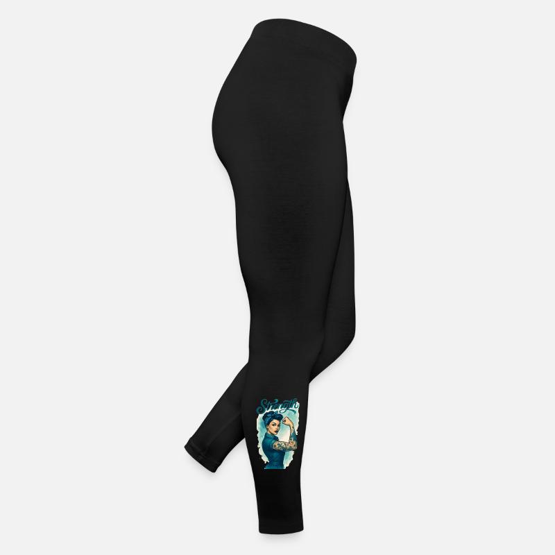 femme forte Rockabilly Maritime Biceps cadeau Legging en jersey Femme
