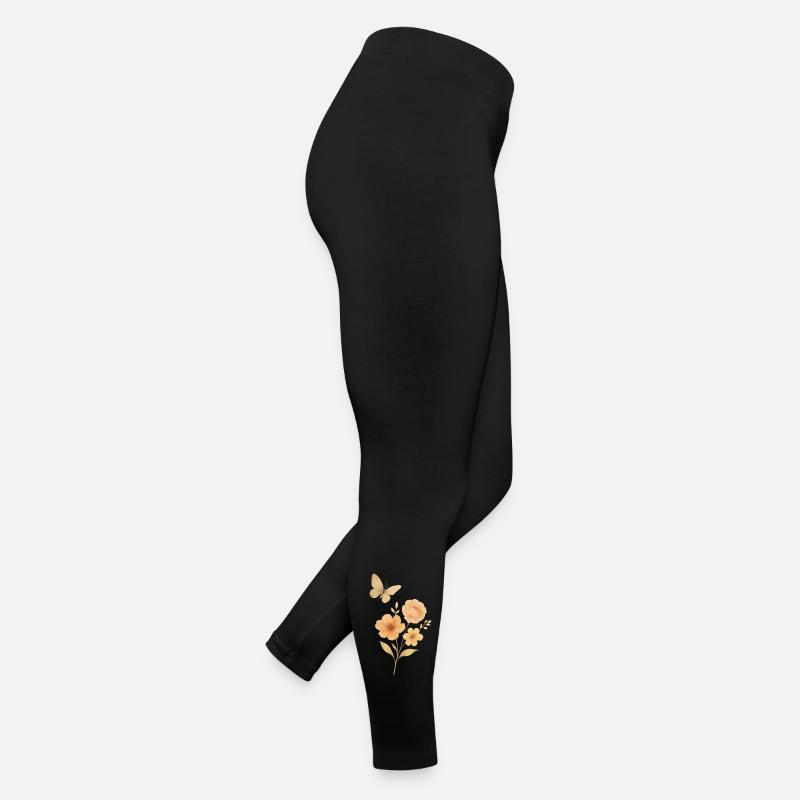 Fleurs pastel avec papillon Legging en jersey Femme