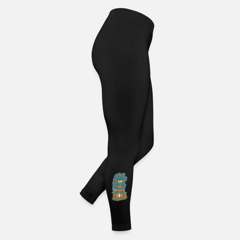 Abstrakte bunte Turmillustration - Leuchtturm Frauen Jersey Leggings