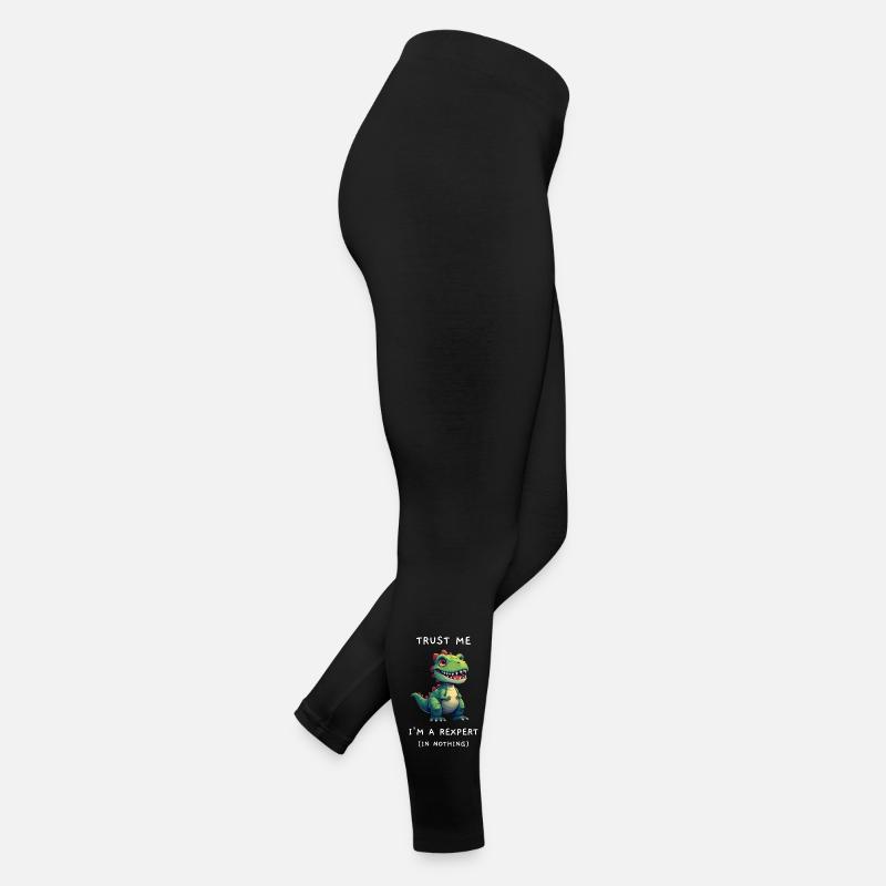 Funny T-Rex "Rexpert in Nothing" Saying Women’s Jersey Leggings