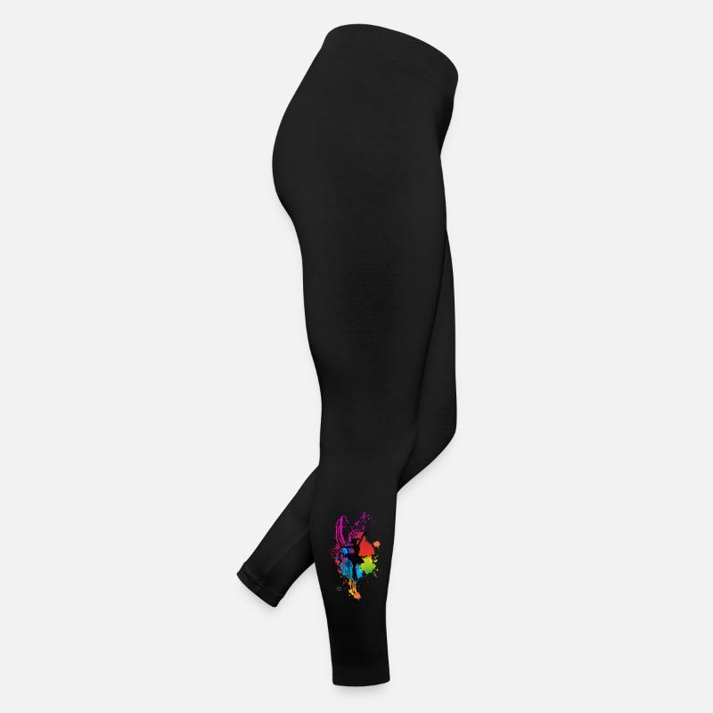 Farbenfrohe Silhouette Tänzerin Frauen Jersey Leggings