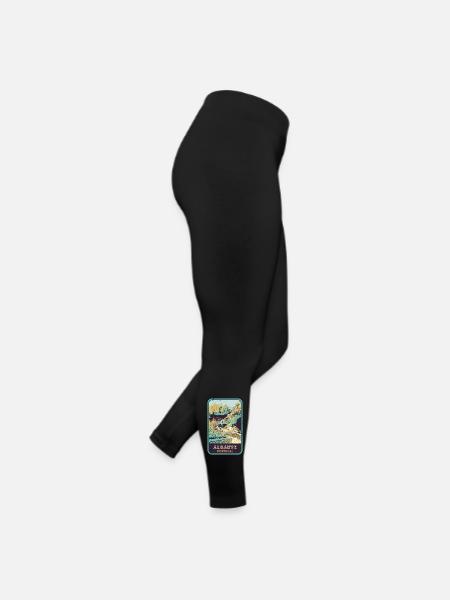 Badge retro, Algarve Portugal, plage été soleil - Legging en jersey Femme - noir - Droite
