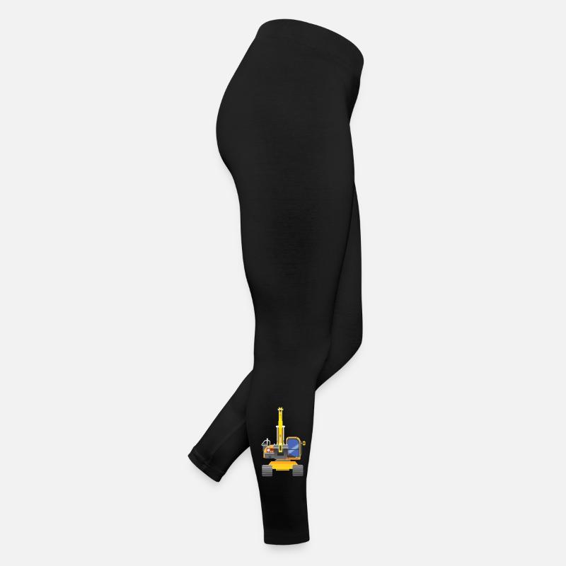 Yellow excavator from the front Women’s Jersey Leggings