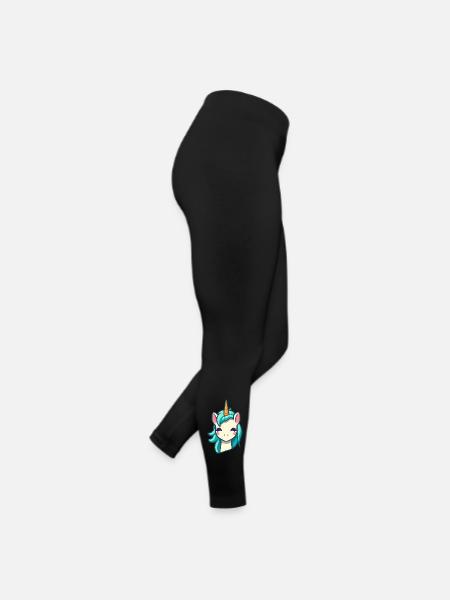 Licorne mignonne en bleu | Licorne - Legging en jersey Femme - noir - Droite