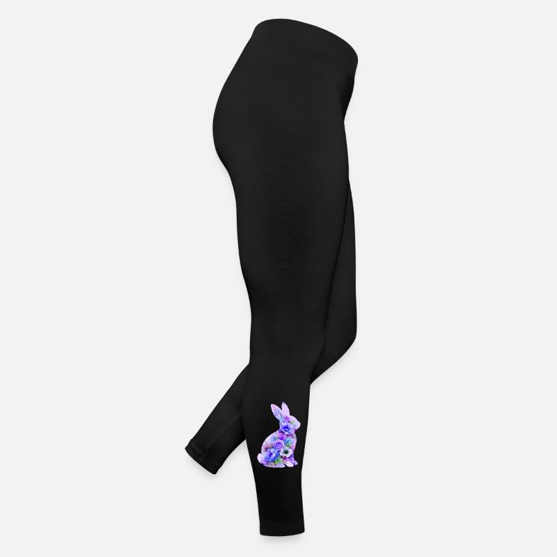 Fleurs pastel de lapins Legging en jersey Femme