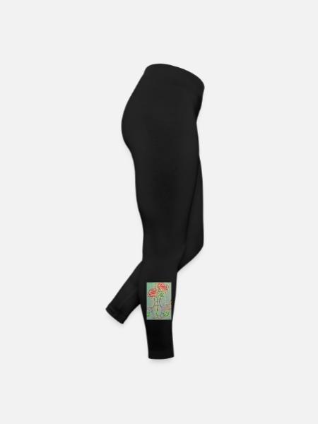 Zwei rote Rosen in einer Vase - Frauen Jersey Leggings - Schwarz