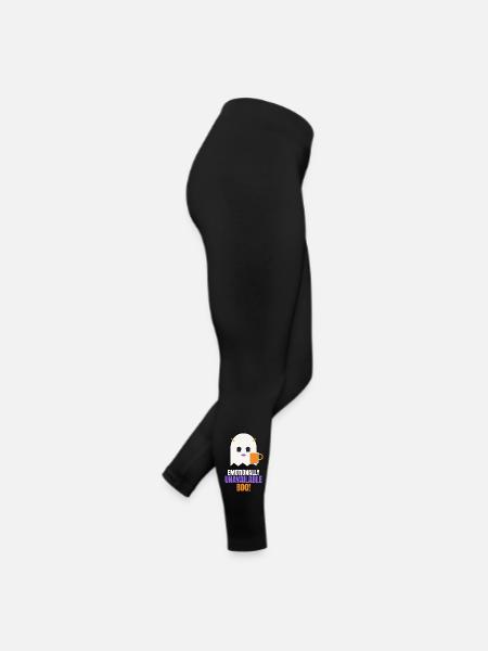 Emotionally Unavailable Boo Funny Ghost - Frauen Jersey Leggings - Schwarz - Rechts