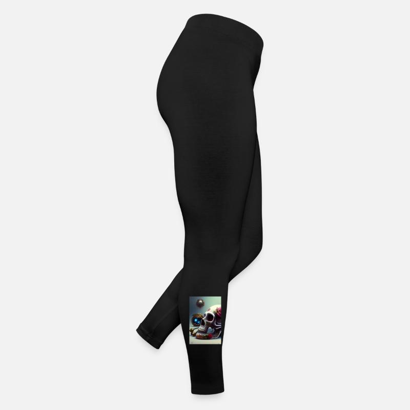 Abstrakte Totenkopf mit Rose Frauen Jersey Leggings