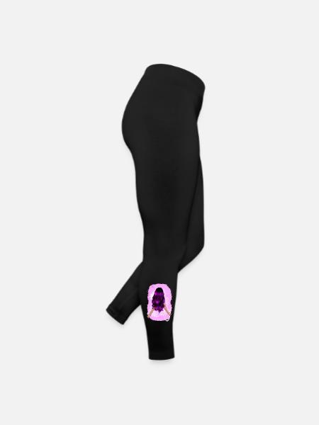 Beauté aux longs cheveux violets - Legging en jersey Femme - noir - Droite