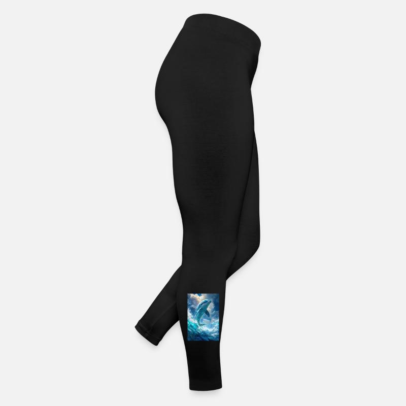 Illustration eines Delfins Frauen Jersey Leggings