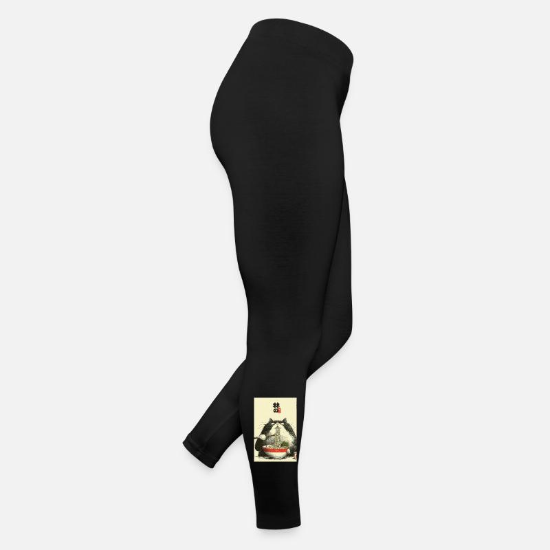 Ramen Cat Ukiyoe Style Women’s Jersey Leggings