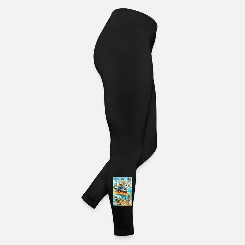 Dino Unicorn Pizza Beach Women’s Jersey Leggings