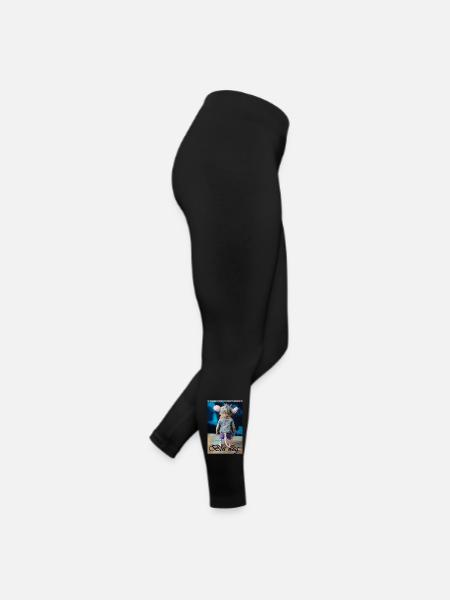 Bin weg: Denim Alien mit Jeansjacke - Frauen Jersey Leggings - Schwarz - Rechts