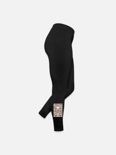 Pop-Art-Bombshell in Neon Bloom - Frauen Jersey Leggings - Schwarz - Rechts