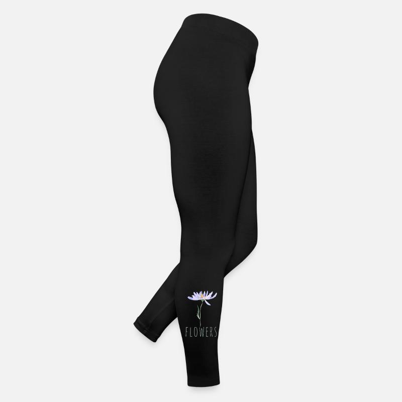 Minimalist Blue Wildflowers Illustration Women’s Jersey Leggings