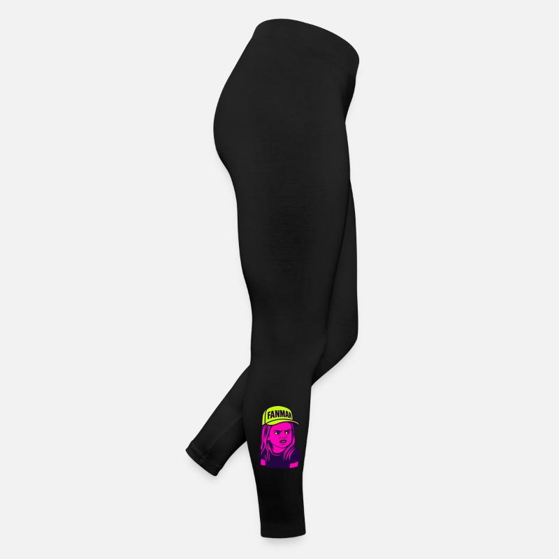 FANMAN Pop-Art-Mädchen mit Cap Frauen Jersey Leggings