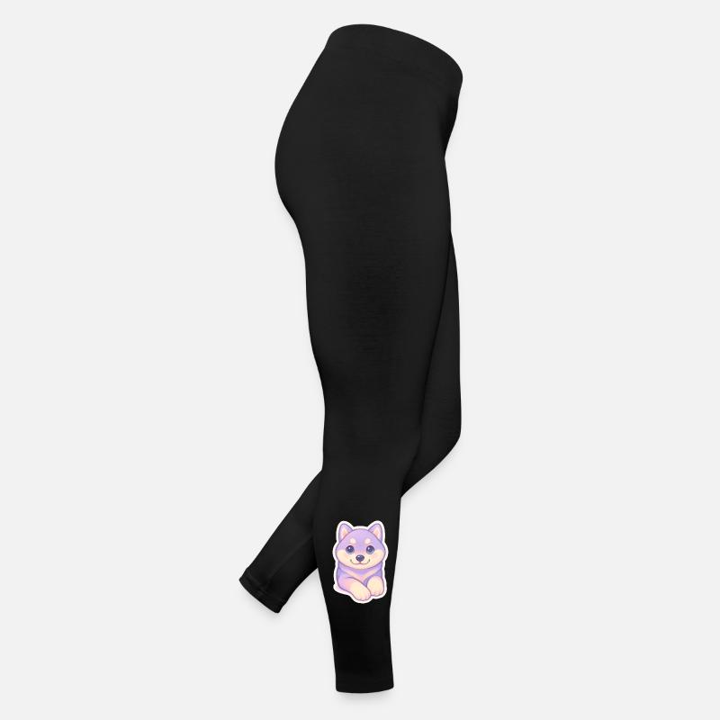 Lilac Chibi Puppy on Soft Background Women’s Jersey Leggings