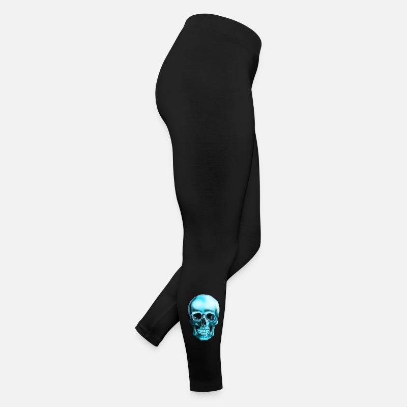 Blue skull neon print Women’s Jersey Leggings
