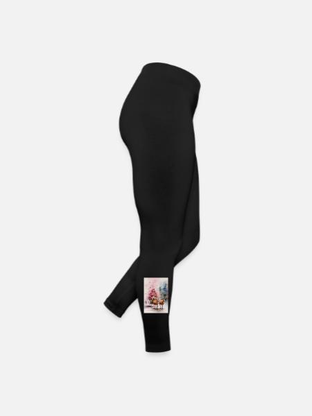 Renne traîneau Noël Watercolor - Legging en jersey Femme - noir - Droite