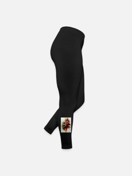 Père Noël aquarelle lisant lettre - Legging en jersey Femme - noir - Droite