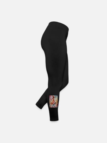 Aquarelle de la promenade cadeau d’hiver - Legging en jersey Femme - noir - Droite