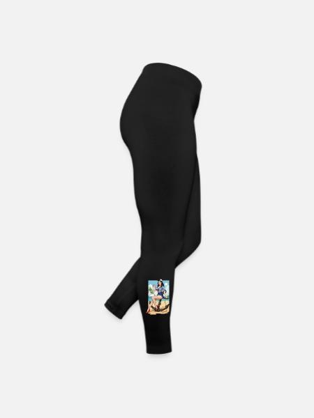 Beach sailor pinup - Women’s Jersey Leggings - black - Right