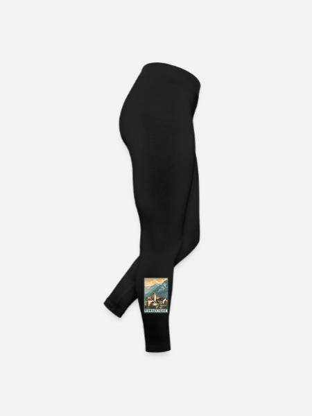 Art de voyage au château de Vaduz du Liechtenstein - Legging en jersey Femme - noir - Droite