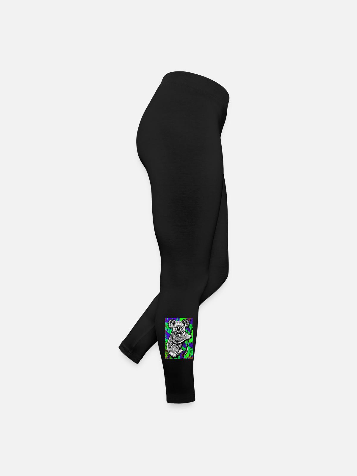Koala - Frauen Jersey Leggings - Schwarz - Rechts