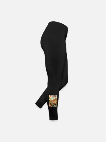 Entdecken Sie das farbenfrohe Elsass-Dorf Colmar, Frankreich - Frauen Jersey Leggings - Schwarz - Rechts
