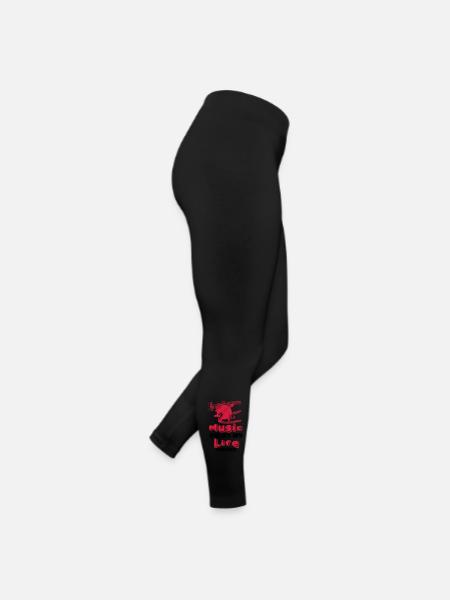 Music rocks my Life Musik Spruch Band Geschenk - Frauen Jersey Leggings - Schwarz - Rechts