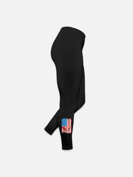 US Flagge Schlachter - Frauen Jersey Leggings - Schwarz - Rechts