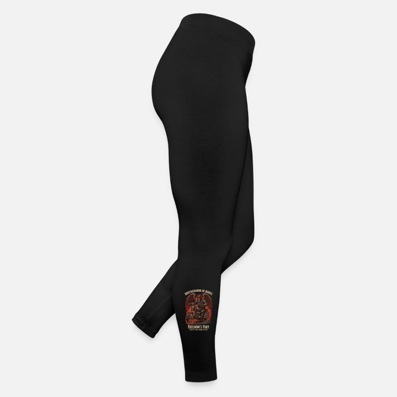 Biker skeleton, motorcycle and flames - Halloween Women’s Jersey Leggings