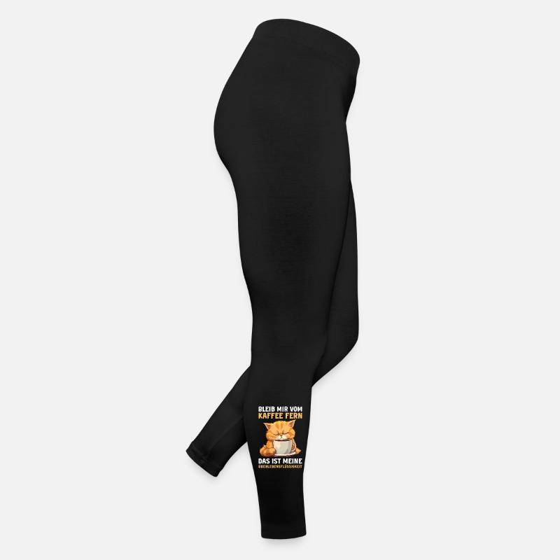 Lustige Katze Kaffee Kaffeeliebhaber Katzen Spruch Frauen Jersey Leggings