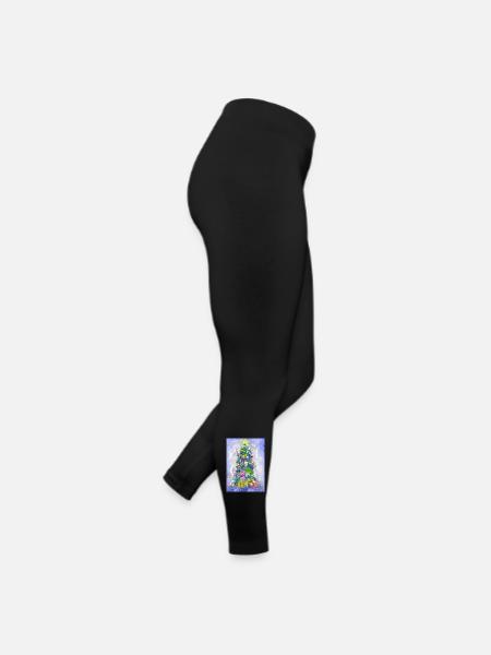 Fabelhafte Hundfamilie im Weihnachtsglanz - Frauen Jersey Leggings - Schwarz - Rechts