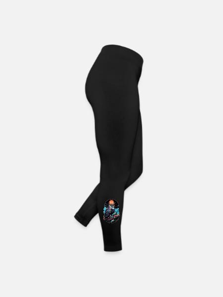 Great Owl Eagle Owl by Moonlight - Women’s Jersey Leggings - black - Right