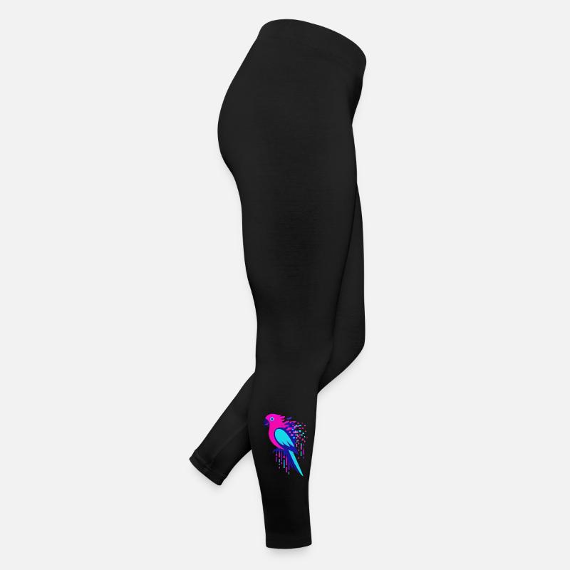 Perroquet Geek pixelisé glitch Legging en jersey Femme