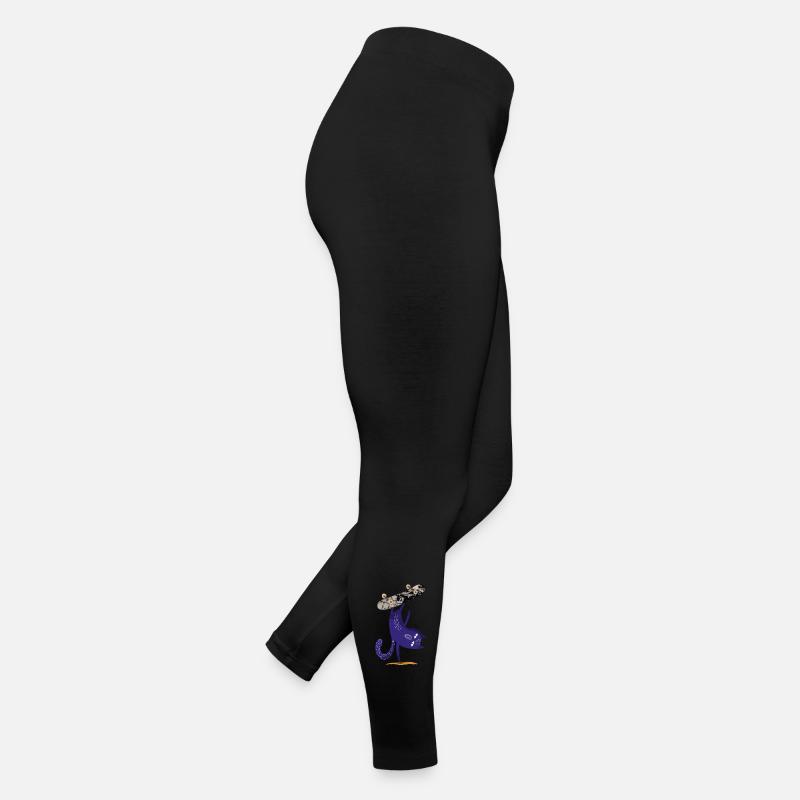 Chat violet sur skateboard Legging en jersey Femme