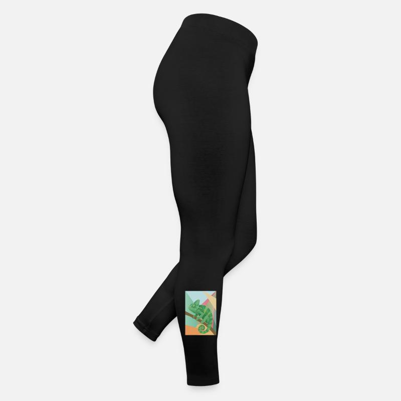 Green Chameleon Geometry Style Women’s Jersey Leggings