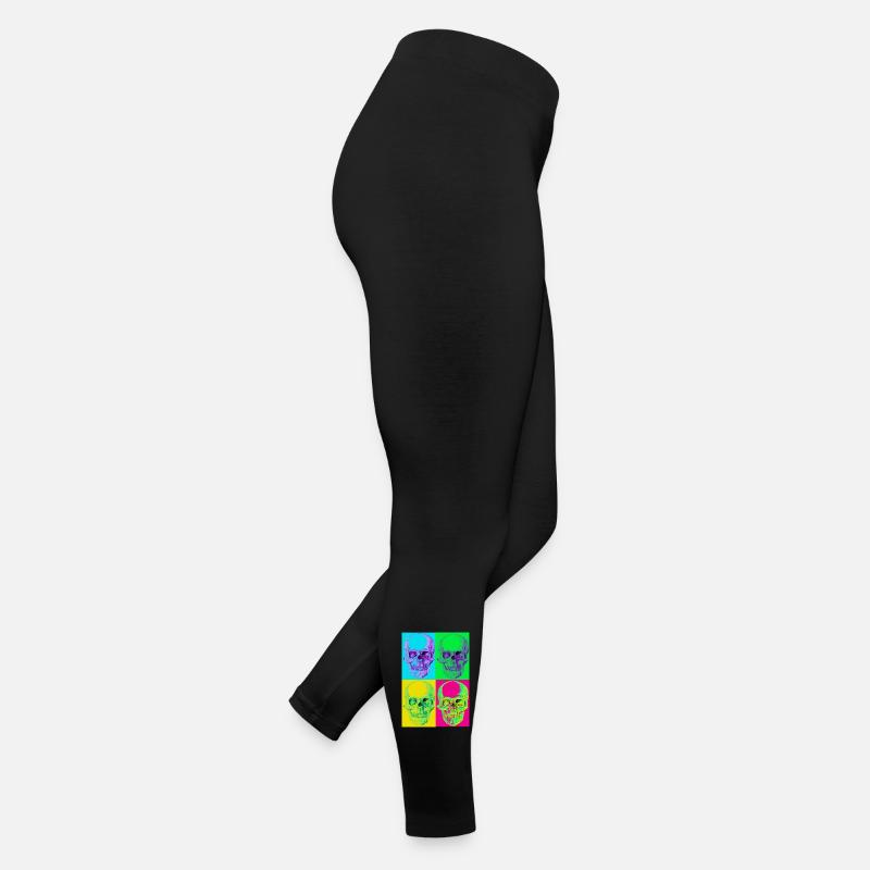 Crâne Pop Art Quadri Legging en jersey Femme