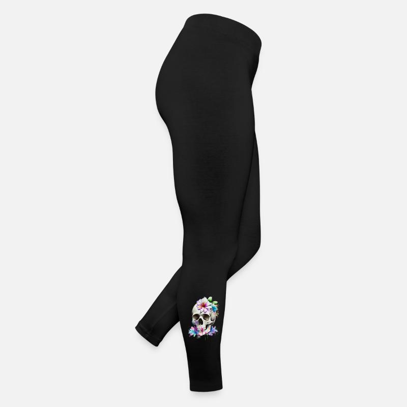 Crâne avec lys Legging en jersey Femme