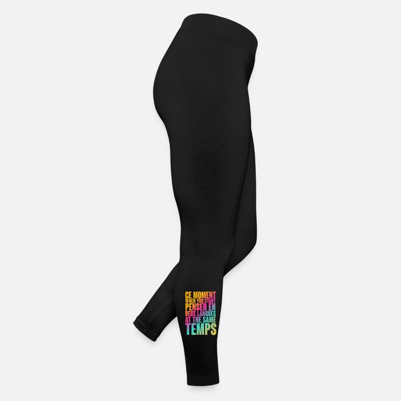 Temps de réflexion multilingue Imprimer Legging en jersey Femme