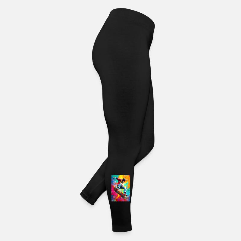 Chromatischer Skateboard Splash Frauen Jersey Leggings