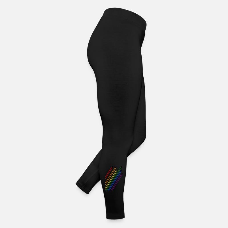 Black planes with rainbow trails - Women’s Jersey Leggings - black
