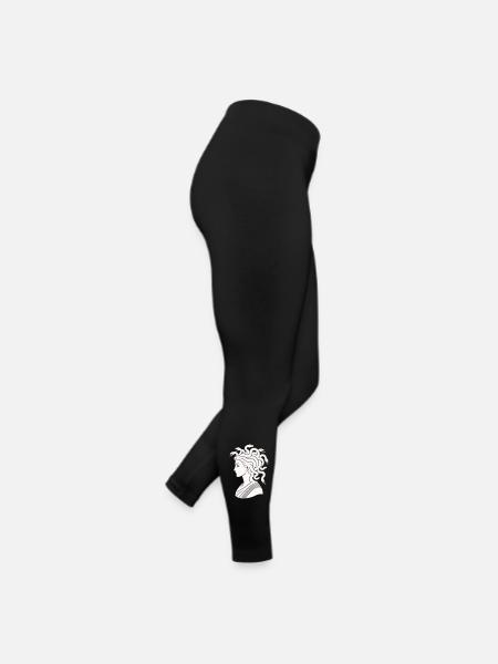Medusa Kopf mit Schlangen - Frauen Jersey Leggings - Schwarz - Rechts