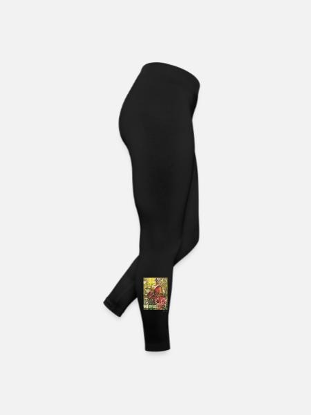 Puerto Rico Festival Retro Tropical Print - Women’s Jersey Leggings - black - Right
