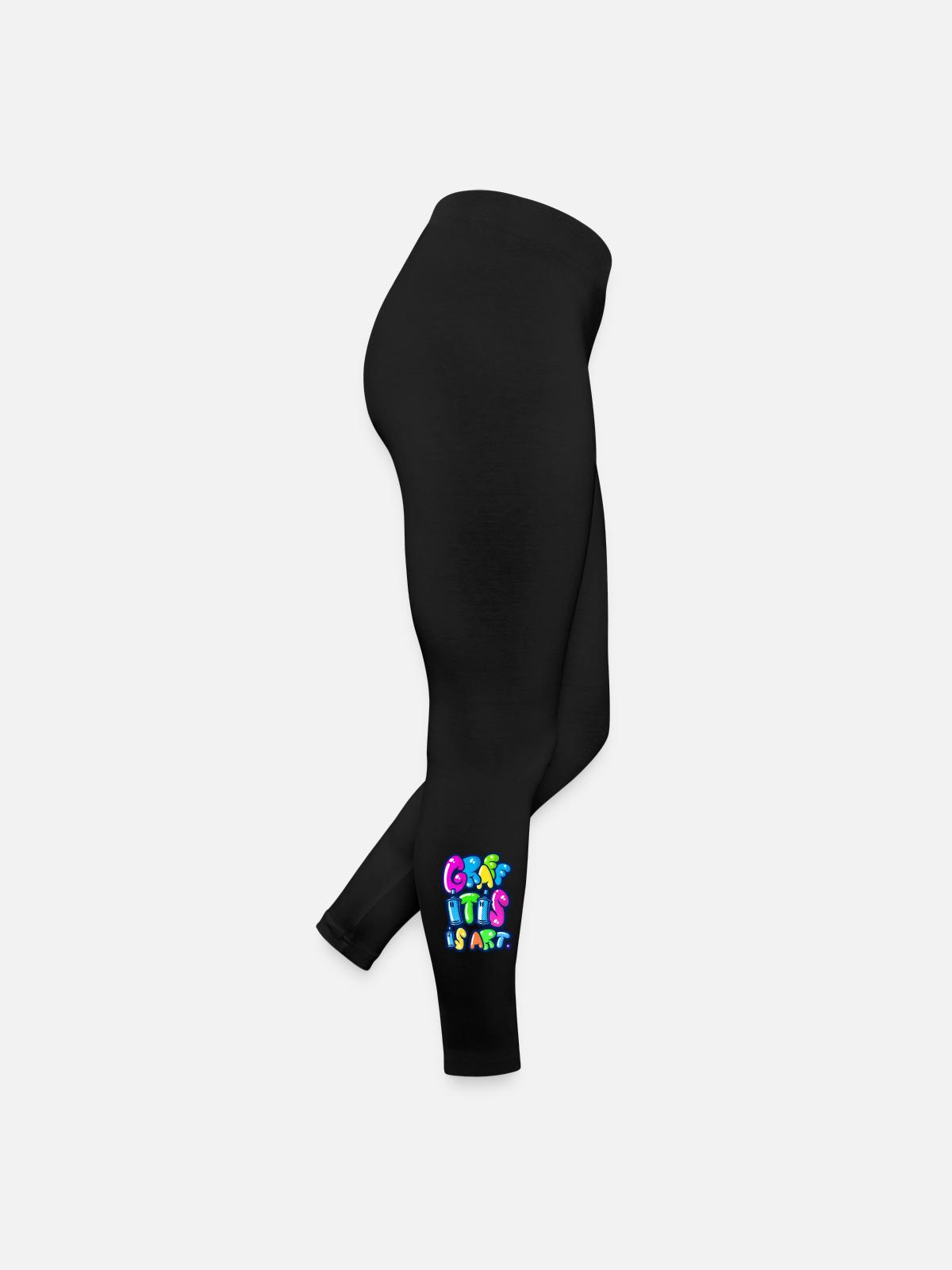 Graffitis Kunst multi - Frauen Jersey Leggings - Schwarz - Rechts
