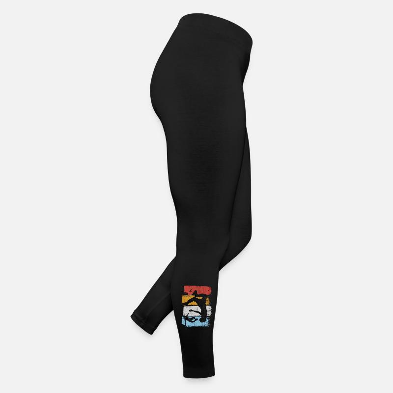 Silhouette du plongeur couchant de rayures Legging en jersey Femme
