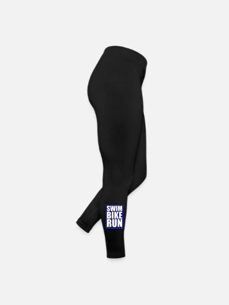 Triathlon Natation Course Cyclisme - Legging en jersey Femme - noir - Droite